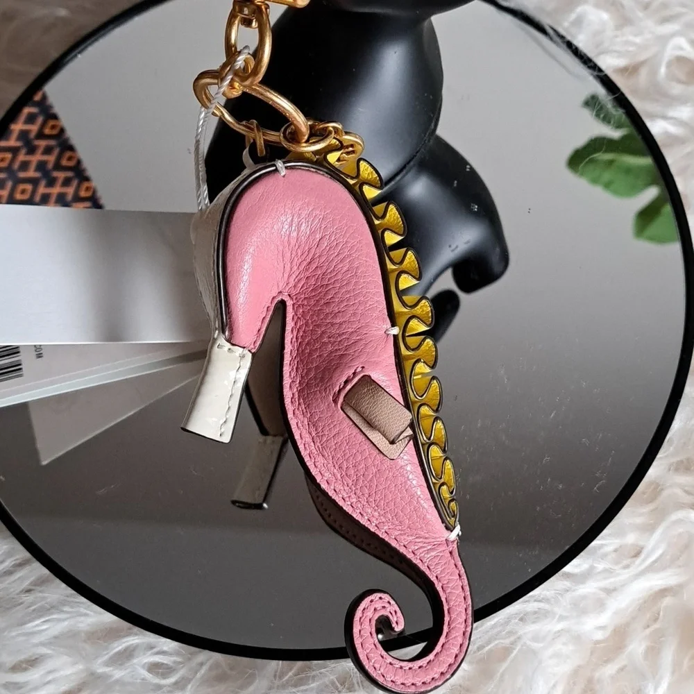 Tory Burch Women's Origami Seahorse Key Fob - Pink City NWTs